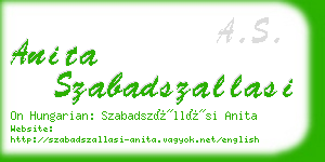 anita szabadszallasi business card